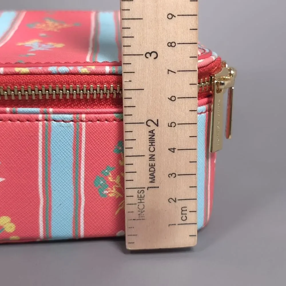 NEELY & CHLOE Women's Jewelry Case Travel Organizer Floral Zip Box‎ Pink